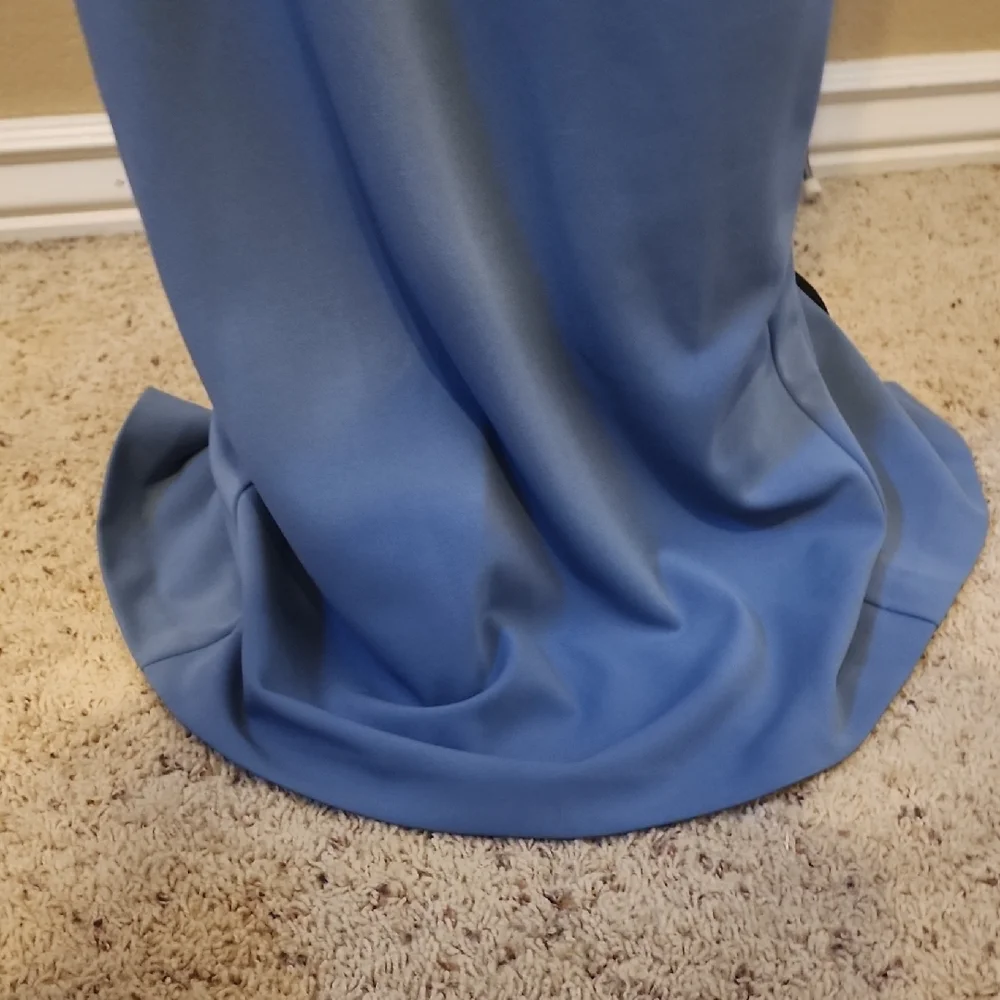 Off-Shoulder Dusty Blue Formal Wedding Gown - Picture 5 of 10